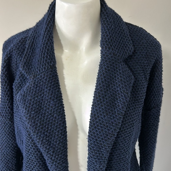 Marine Layer Birdseye Cardigan Longline Sweater Navy Jet Black Size XS - Picture 5 of 13